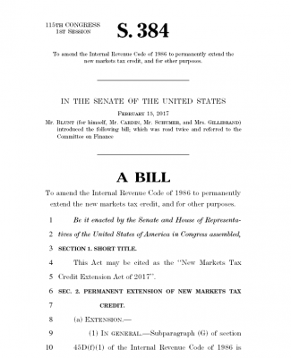 New Markets Tax Credit Extension Act - S.384