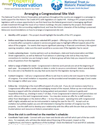 A Guide on How to Set Up a Congressional Site Visit for Your HTC Project